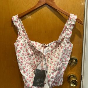 House of CB Chicca Square NeckCorset Top in Print Cottage (Size S Bigger Cup)